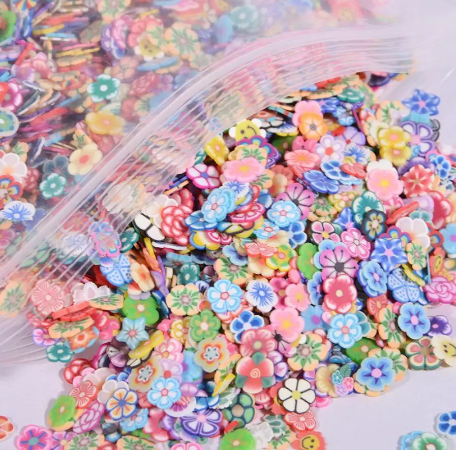1KGS дизайн ногтей 3d Фрукты Fimo ломтик цветы крошечные мягкие продукты крем фрукты животные любовь ломтик Полимерная глина DIY Красота наклейки для ногтей