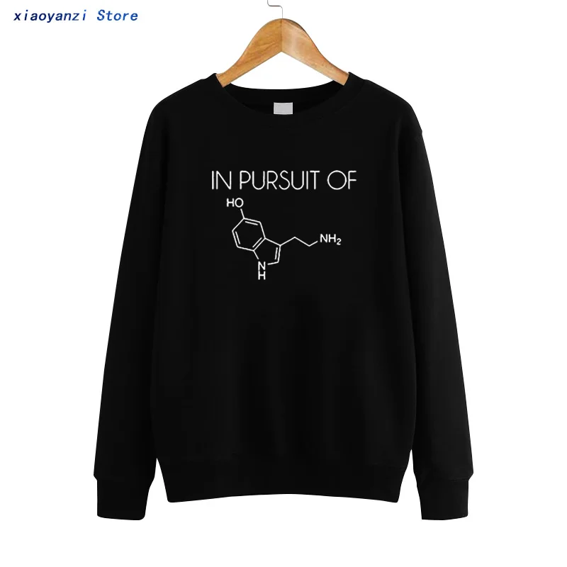 

IN PURSUIT OF Women's Hoodies Seratonin Chemistry Teacher Pullovers Women Apparel Graphic Sweatshirts Science Geek Sweatshirt