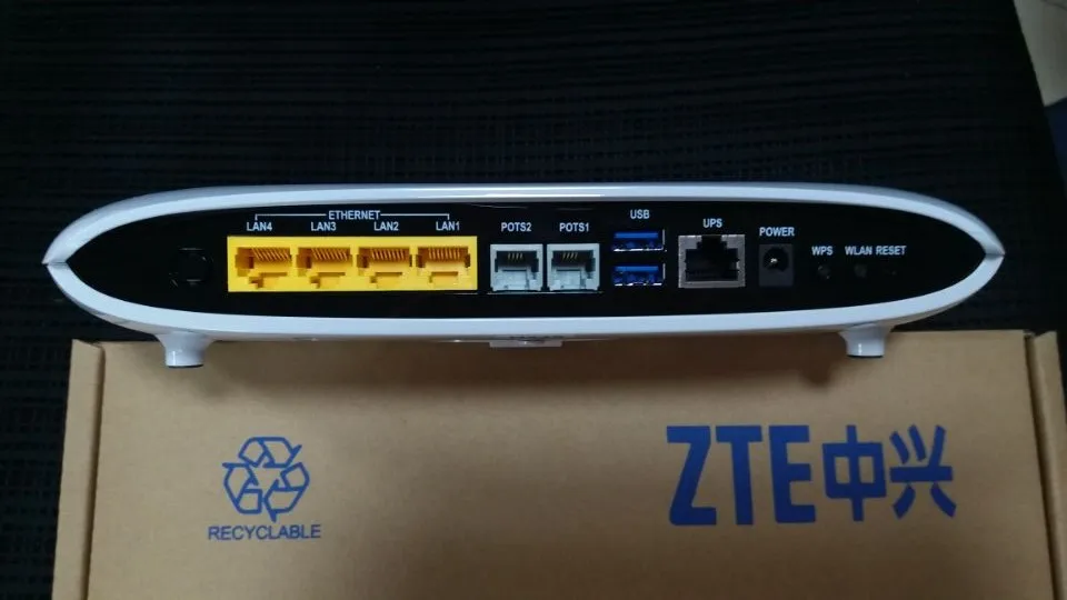 ZTE F660 V1 GPON ONU с 4GE LAN портами + 2 POTS протоколом H.248 Wi Fi SC/APC оптическим портом|Модемы| |
