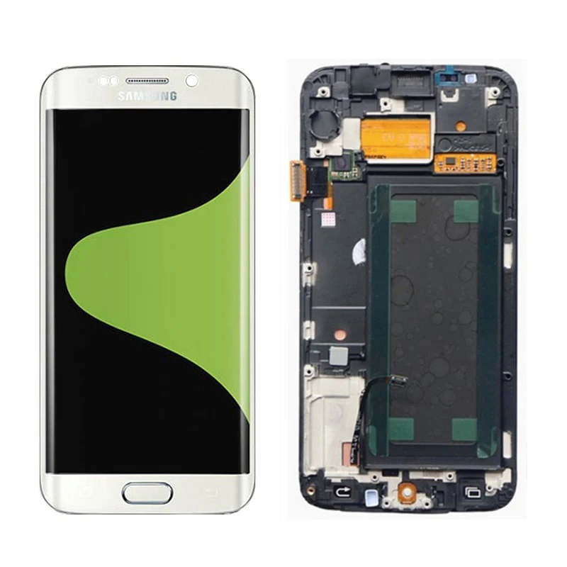 White With Frame 5,1 ''дисплей для SAMSUNG Galaxy S6 Edge lcd G925 G925I G925F сенсорный экран дигитайзер с рамкой с сервисным пакетом - Цвет: White With Frame