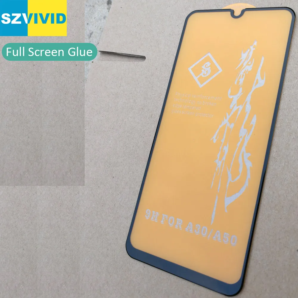 Закаленное стекло на весь экран для Samsung Galaxy A30 A50 M30 M20 2.5D закругленное Олеофобное