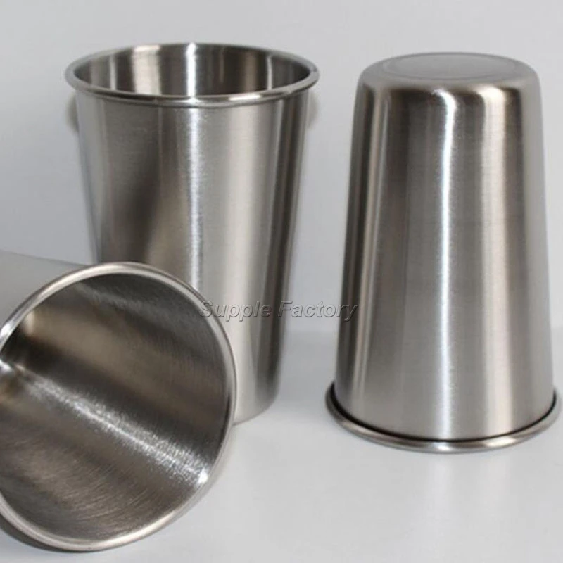 100pcs/lot 500ML Stainless Steel Cups 16oz Tumbler Pint Glasses Metal Hand Beer Cup Drinking Accessories | Дом и сад
