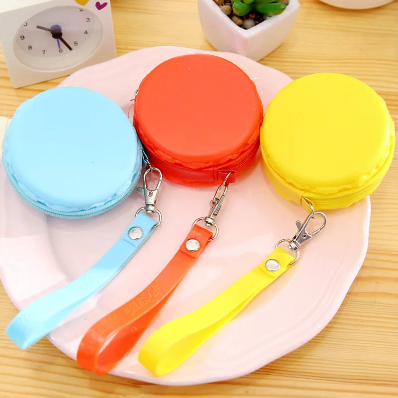 Модный милый кошелек для монет с макаронами маленький силиконовый на молнии
