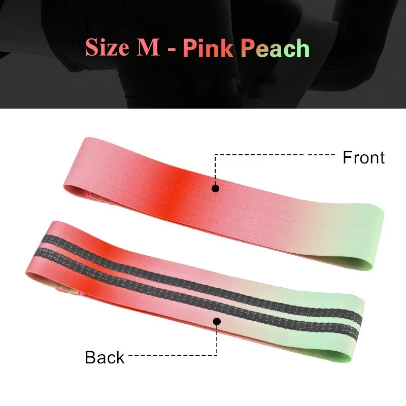 Pink Peach-M Эластичная лента для йоги, Резиновая, для фитнеса, тренировок, для спортзала, Натяжная веревка, для талии, для верхней ноги, для йоги, тянущийся ремень, для бедер, круг, градиентный цвет - Цвет: Pink Peach-M
