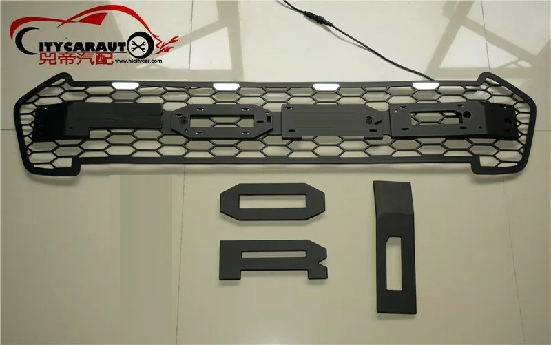CITYCARAUTO Top quality 4 Led front Racing grill grille black trim for Ranger wildtrak T7 txl pickup CAR 2015-17 | Автомобили и