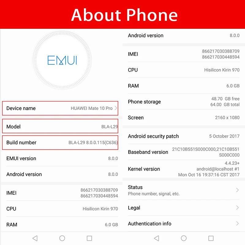 Huawei коврики 10 PRO 4G LTE смартфон 6 0 ''kirin 970 2160x1080 3 камеры отпечаток пальца NFC
