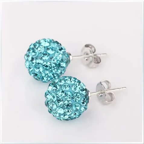 Free shipping wholesale diamond crystal beads styd earrings shamballa stud earrings|beaded circle earrings|beads prayerearring post |