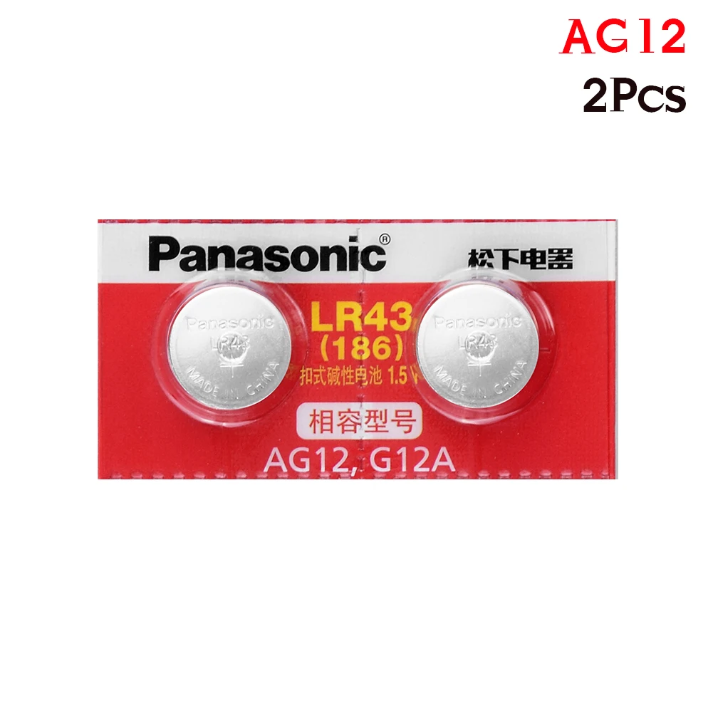 2 шт./лот батарея Panasonic AG12 LR1144 LR43 батарейки для монет 1 5 В часов игрушки 0% Hg часы