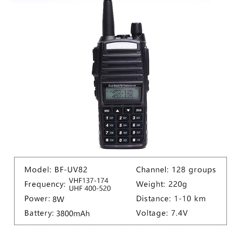 BAOFENG UV-82 Walkie Talkie 8W Cb Radio Portable Dual-Band 136-174/400-520 MHz Hunting two way radio | Мобильные телефоны и