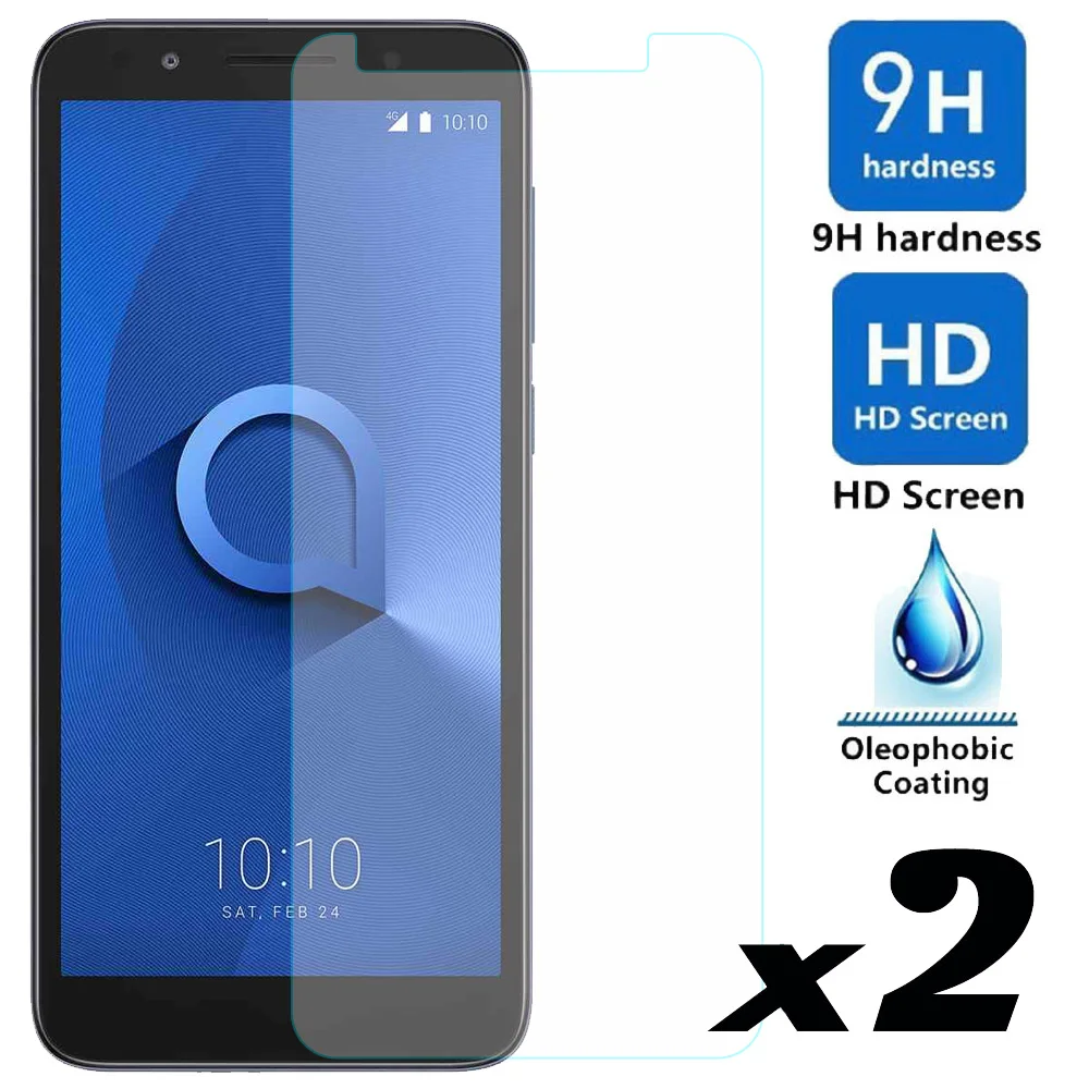 

2 шт. 9H HD закаленное стекло для защиты экрана Взрывозащищенные передние пленки для Alcatel 1X Evolve / IdealXtra 5059R / TCL LX A502DL