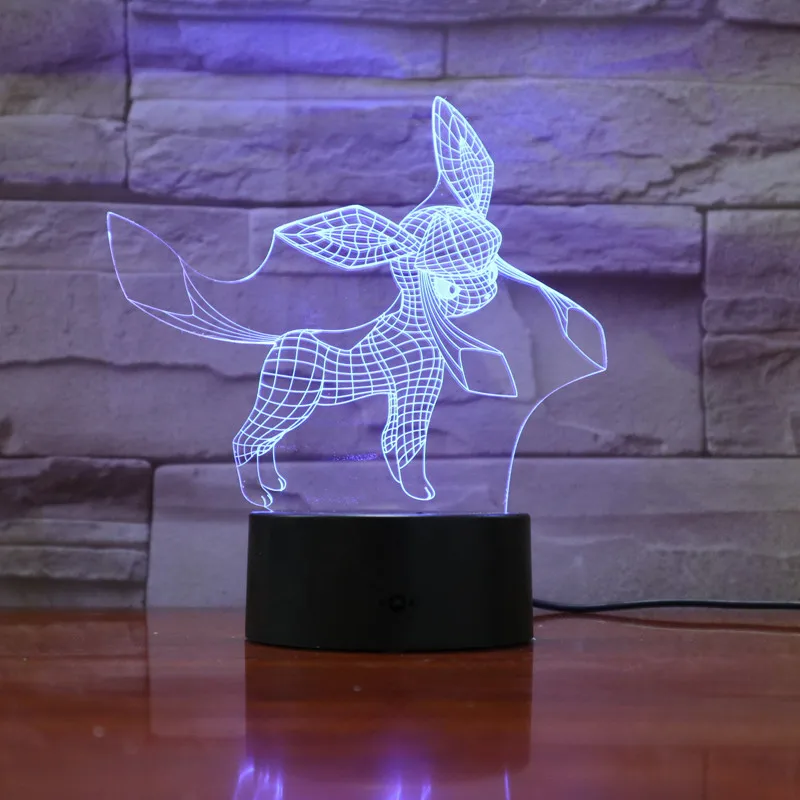 Новый Покемон 3d 7 цветов Светодиодные ночные лампы для детей сенсорный