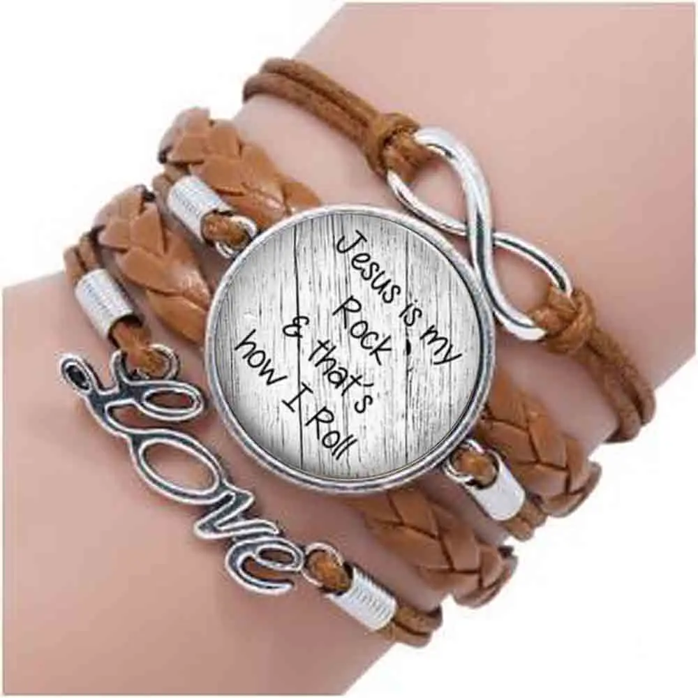 Браслет с Иисусом моя скала и вот как я вера|faith bracelet|cabochon braceletbracelet christian |