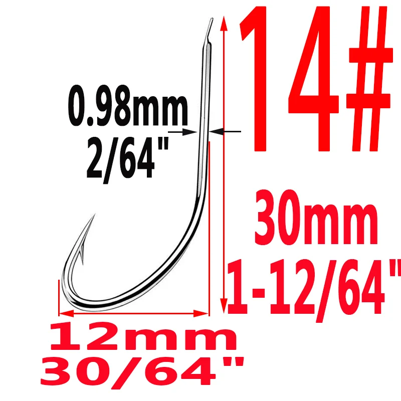 Size14 100pcs 100 шт./лот Iseama круглый крючок для ловли карпа размер 1# To14# кольцо глаз Япония рыболовный крючок крючки один крючок инструмент Pech - Цвет: Size14 100pcs