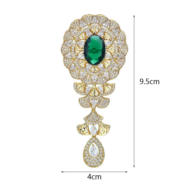 Tisvina Big Brooches for women Wedding jewelry skirt Shape Water Drop Pin Pendant Brooch Crystal Zircon Clothing Accessories | Украшения и