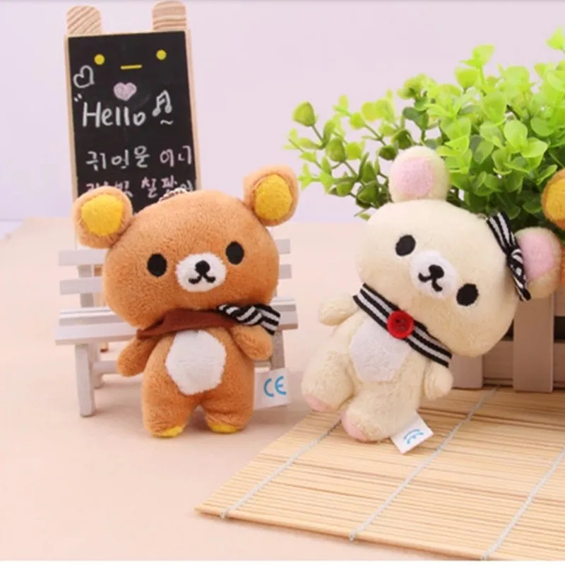 11 см супер мило мягкий плюшевый ленивый медведь Rilakkuma кукла брелок для ключей и
