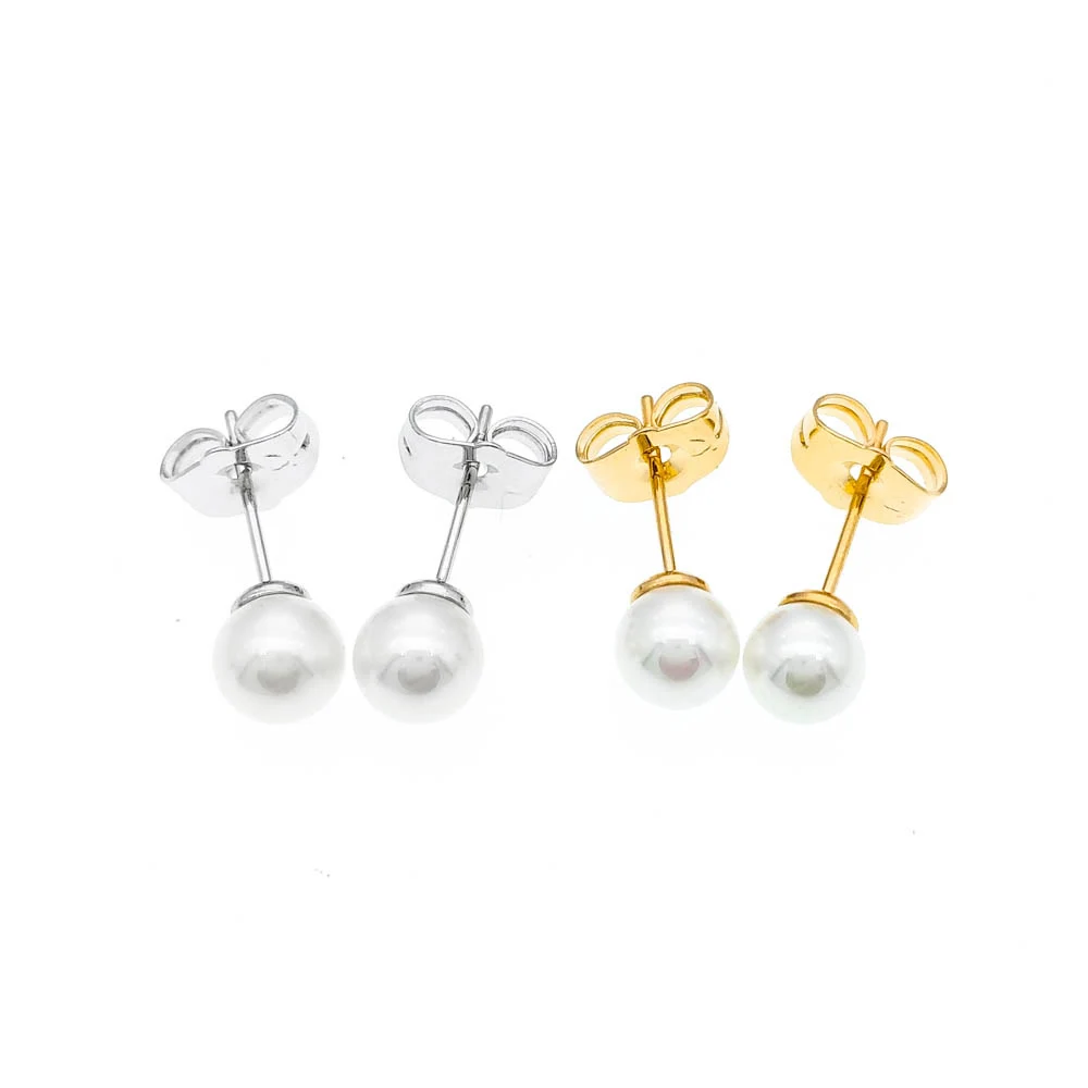 Жемчужные золотые серьги-гвоздики 5 мм женские украшения серьги Perola Inci Kupe Kolczyki E2799