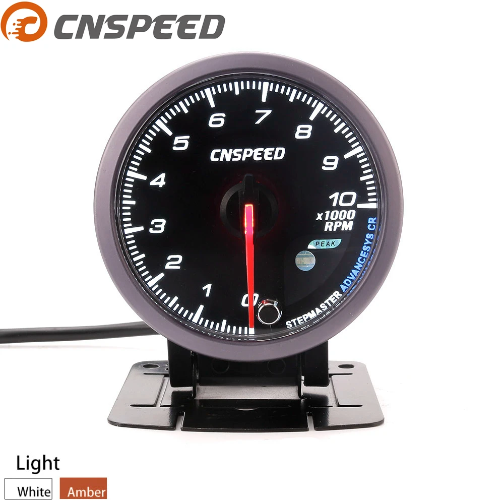 Бесплатная доставка CNSPEED 60 мм Тахометр 0-10000 об/мин датчик черного лица с белым и