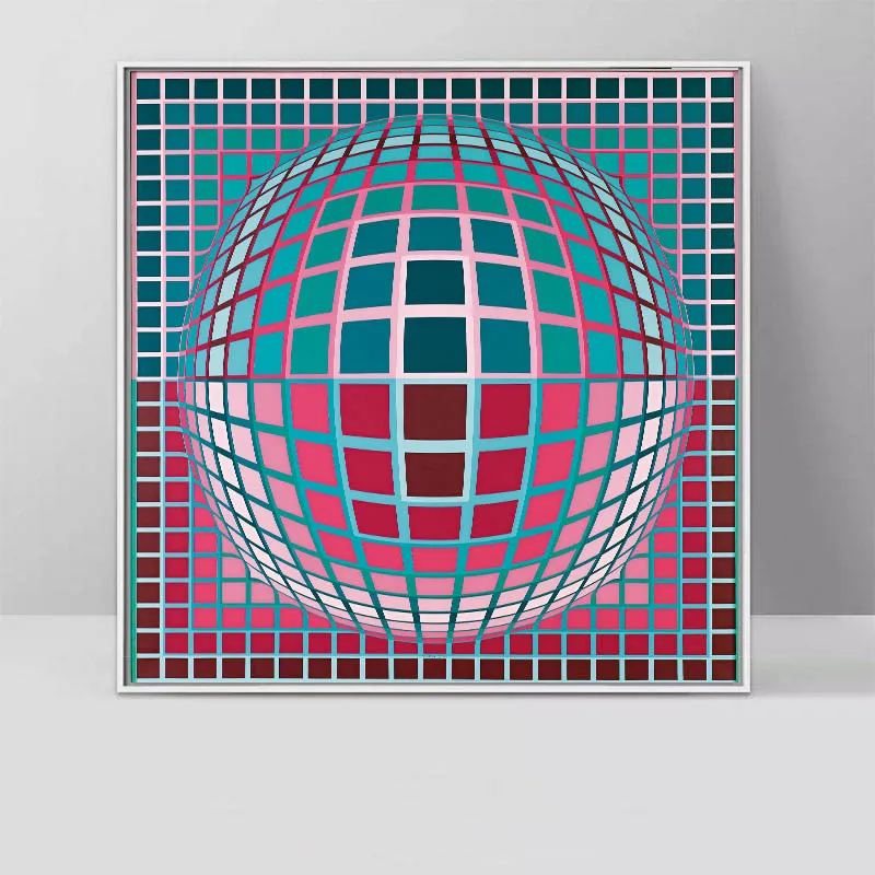 vasarely 3 Современные абстрактные плакаты и принты, геометрические узоры, Картина на холсте, настенные картины для гостиной, спальни, домашний декор, Куадрос - Цвет: vasarely 3