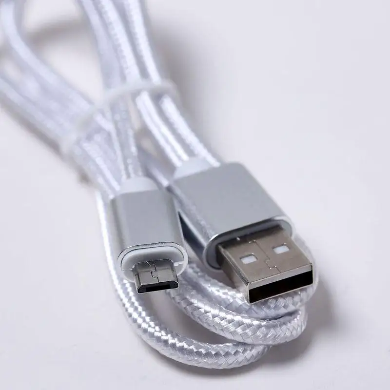Мини Usb кабель для зарядки музыки type-c нейлоновый тканый зарядный кабель для мобильного телефона FDC13 - Цвет: Grey for Android