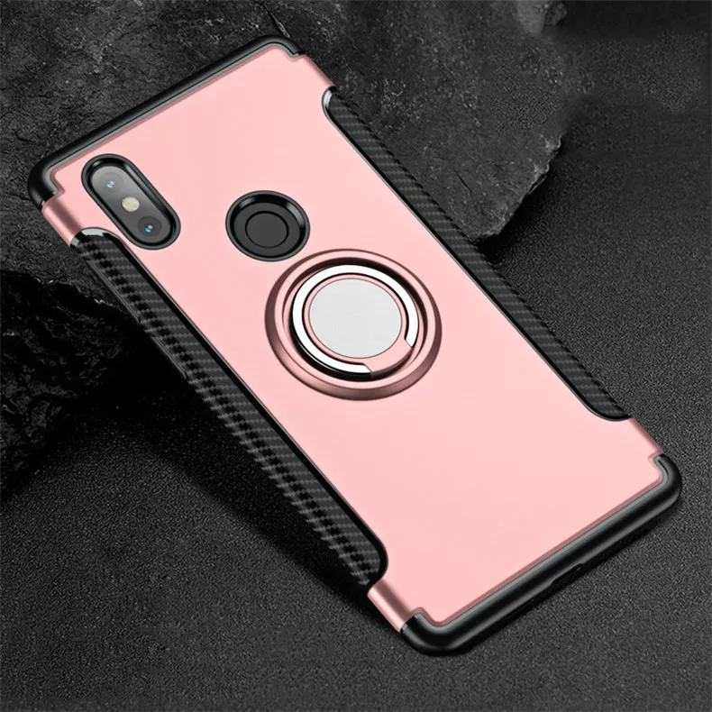 Палец кольцо 360 полной защиты чехол на сяоми ми микс 2с 2s микс 2 / чехол ксиоми ми микс 3 ми макс 3 чехол Xiaomi Mi Mix 2S Mix 2 Mi Mix 3 Mi Max 3 силиконовый чехол Xiaomi Mi A1 A2 Mi 8 Mi9 Mi9t чехол на ми 8 ми 9t - Цвет: rose case