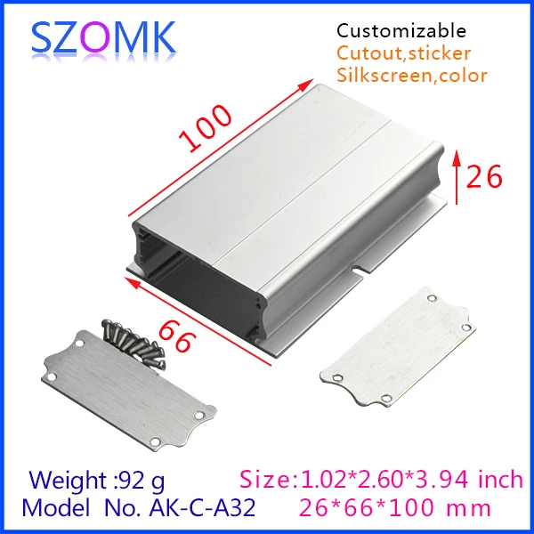 Алюминиевая коробка проекта электроники для diy case (10 шт.) 26*66*100 мм алюминиевая