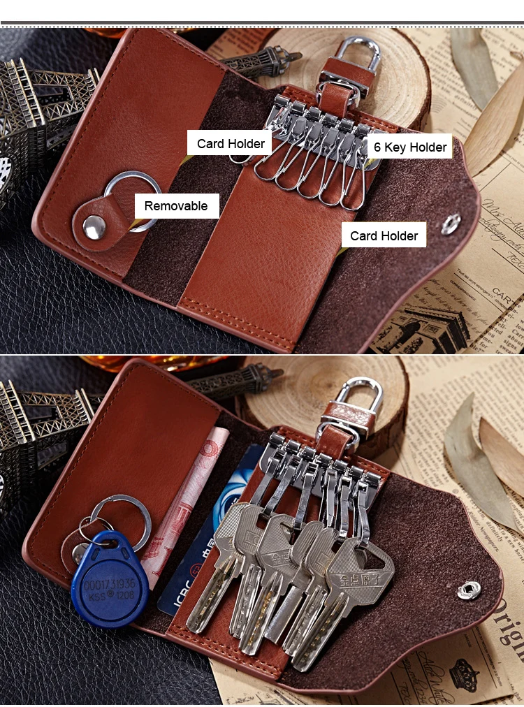 Genuine Leather Key Chain For Men High Quality Key Holder Wallet Male Car Keys Cover Organizer Man Key Case Bag