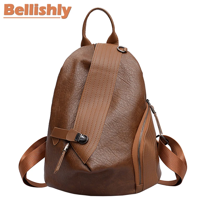 Bellishly travel accessories 2019 backpack women high quality PU leather shoulder bags women's back bag school vintage mochilas | Багаж и