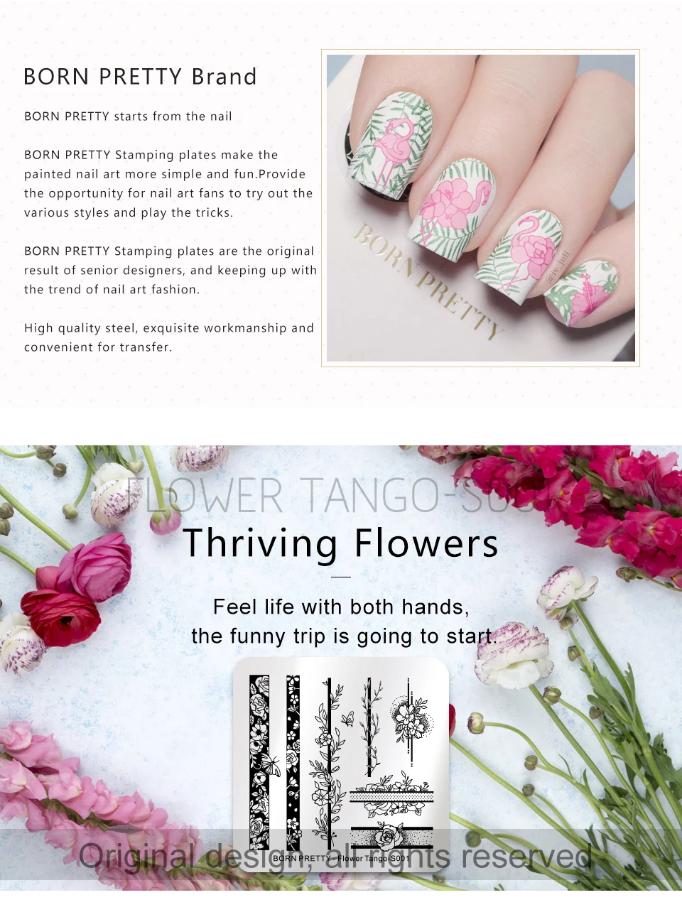 BORN PRETTY из нержавеющей стали штамповки для ногтей пластины розы цветы Танго шаблон изображения DIY наклейки для ногтей инструмент штамповки шаблон