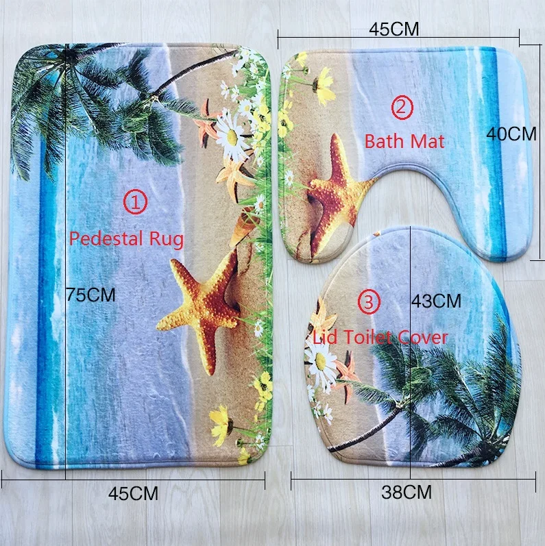 

3pcs/set Christmas Decorations For Home WC Mat Carpet Toilet Mat Bathroom Mat Toilet Seat Cover Toilet Accessories BX0517