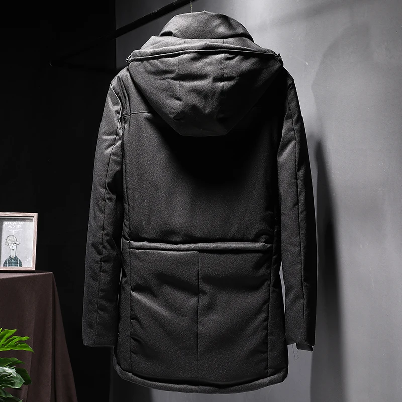 Зимняя Осенняя мужская длинная толстая хлопковая парка куртка пальто Мужская