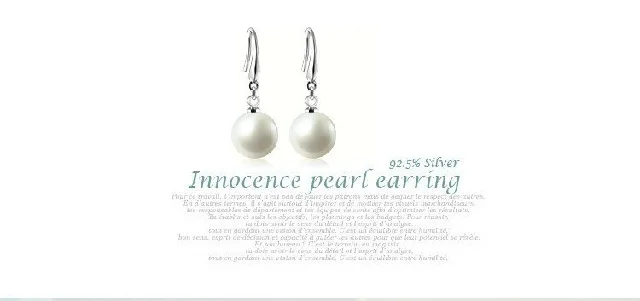 Серьги-Крючки с круглым жемчугом противоаллергические Висячие серьги-капли для