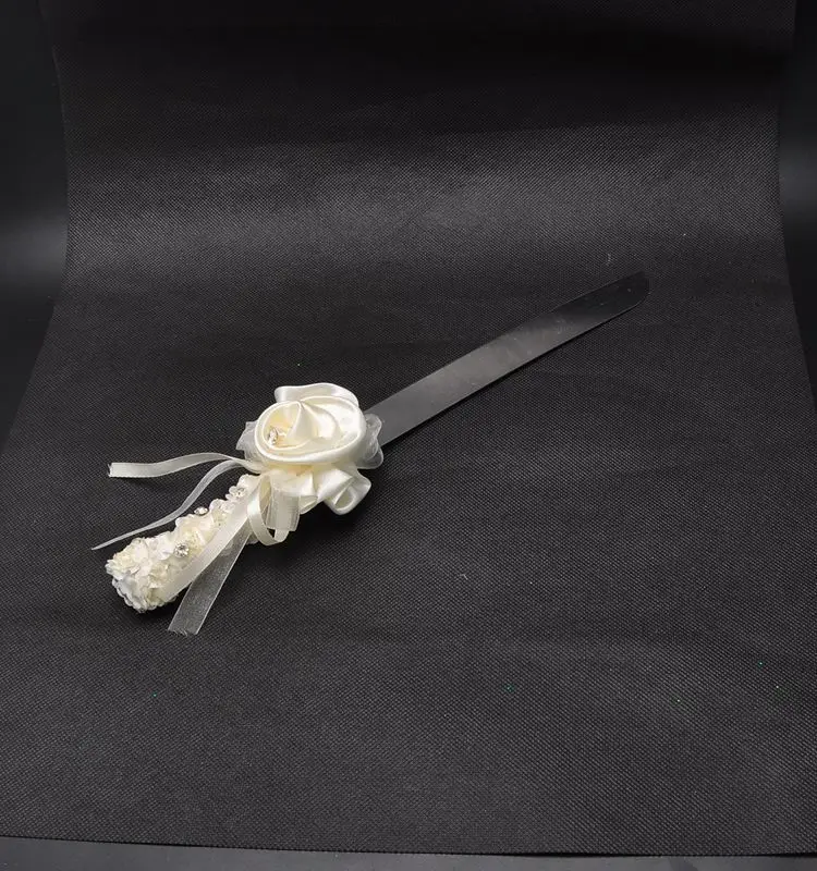 

1 Set/Lot Newest Personalized Cream Flower Wedding Cake Server Gift Set Cake Server & Knife Set