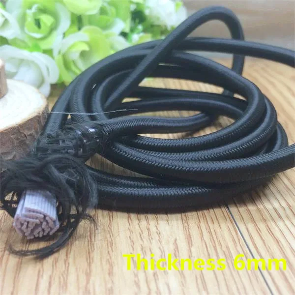 

Free shipping 6mm thick 10 meters Black color DIY handmade materials round elastic rope rubber band diameter 6mm