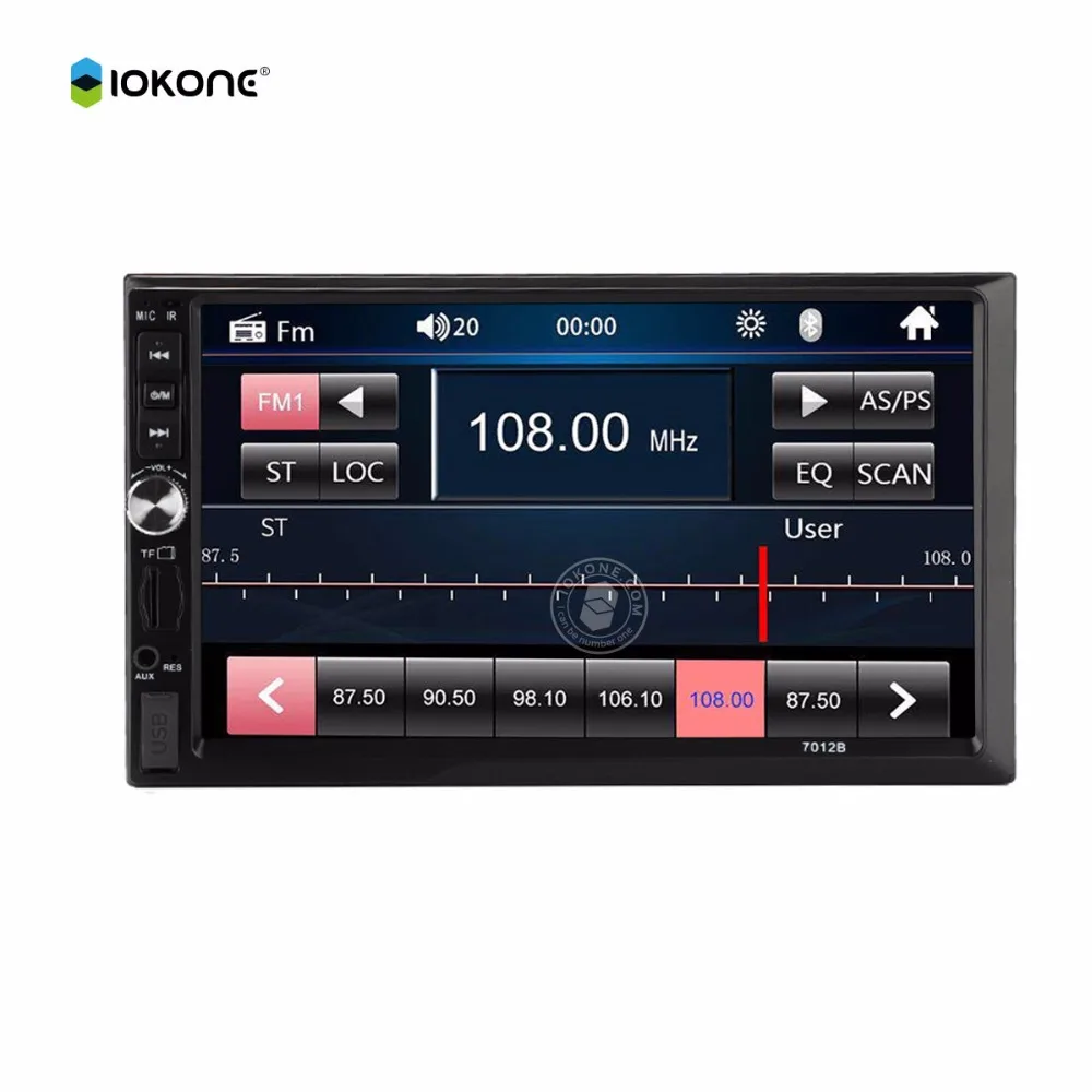 IOKONE 7 дюймов Автомобильный мультимедийный радио 2 din 7012B сенсорный экран MP5 плеер