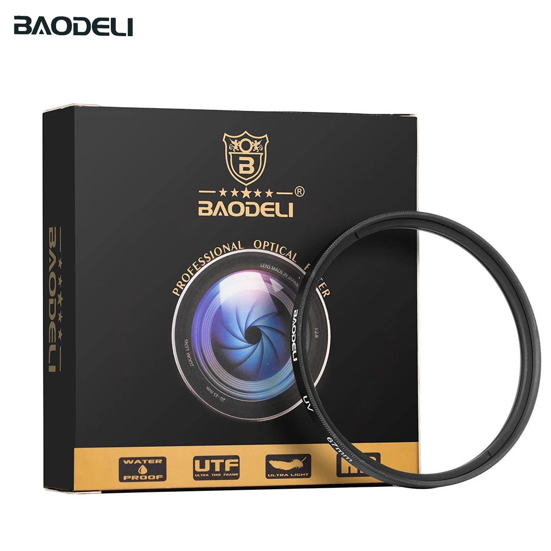 BAODELI DSLR Объектив камеры фильтр УФ 49 мм 37 мм 40,5 43 46 52 55 мм 58 мм 62 72 77 мм 82 мм для Nikon D3500 Canon sony A6000