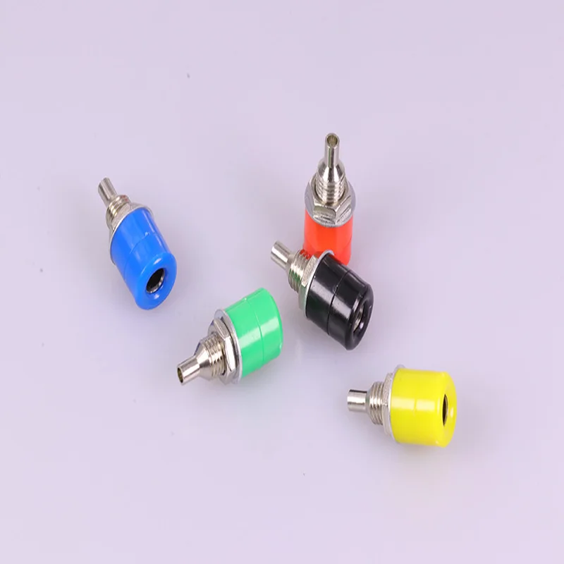 Nickel Plated 5PCS red+black+yellow+green+blue 4mm Banana female jack Binding Post Connector | Обустройство дома