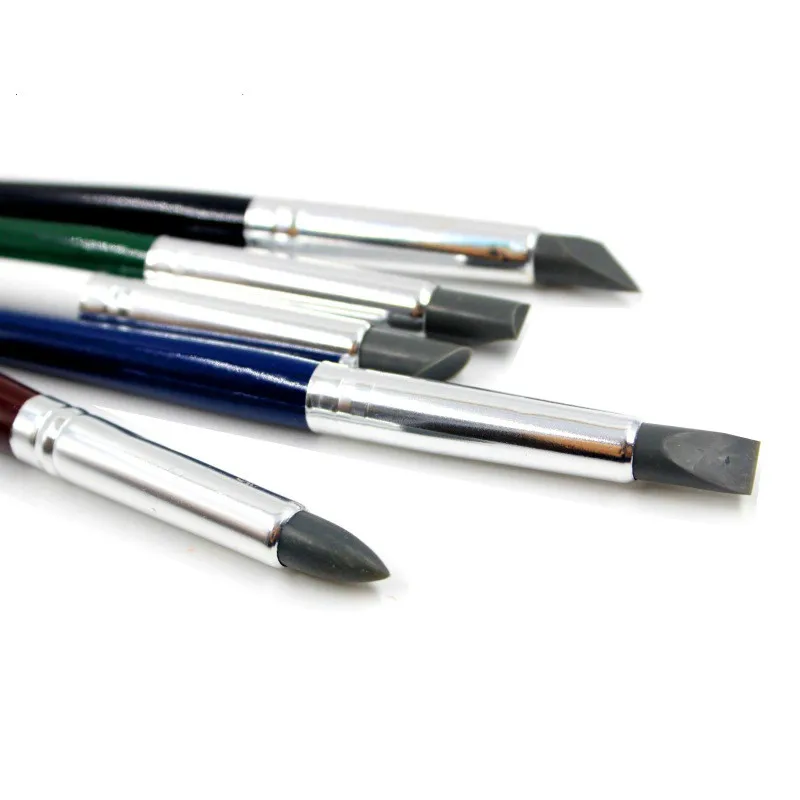 5 шт. цветная деревянная Силиконовая ручка скульптура Краска мягкая для