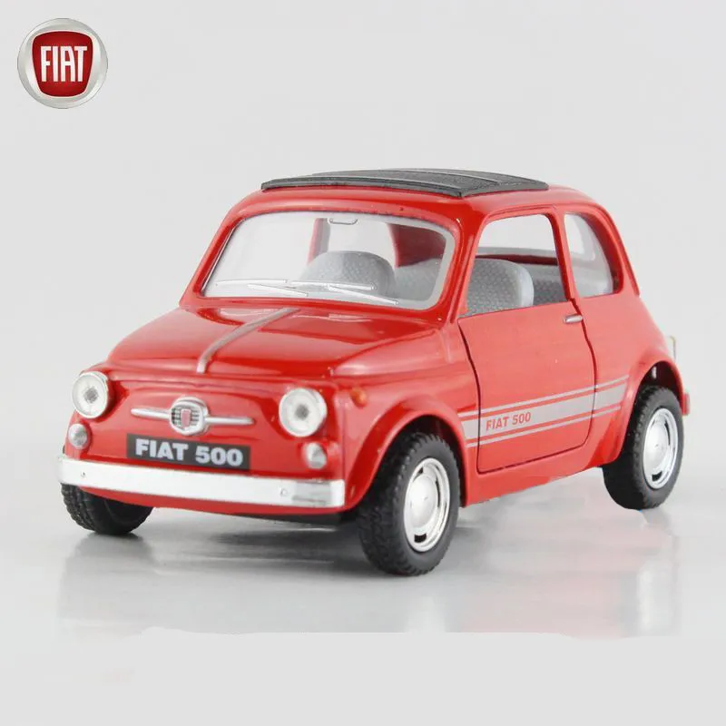 Новые 4 вида цветов черный красный синий модель сплава 1:24 мини FIAT 500 две двери можно открыть задерживаете Oyuncak араба игрушки для детей