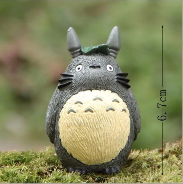 C Ghibli Мой сосед Тоторо зонтик Набор Модель ПВХ фигурка Мэй кукла игрушка гном Террариум фигурки мини сад пейзаж подарок - Цвет: C