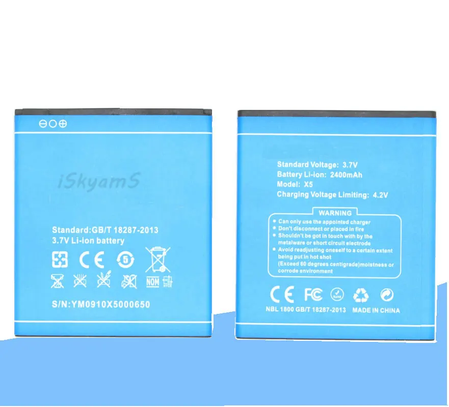 ISkyamS 1x 2400 мАч Высококачественный Сменный аккумулятор для Doogee X5 Pro Аккумулятор