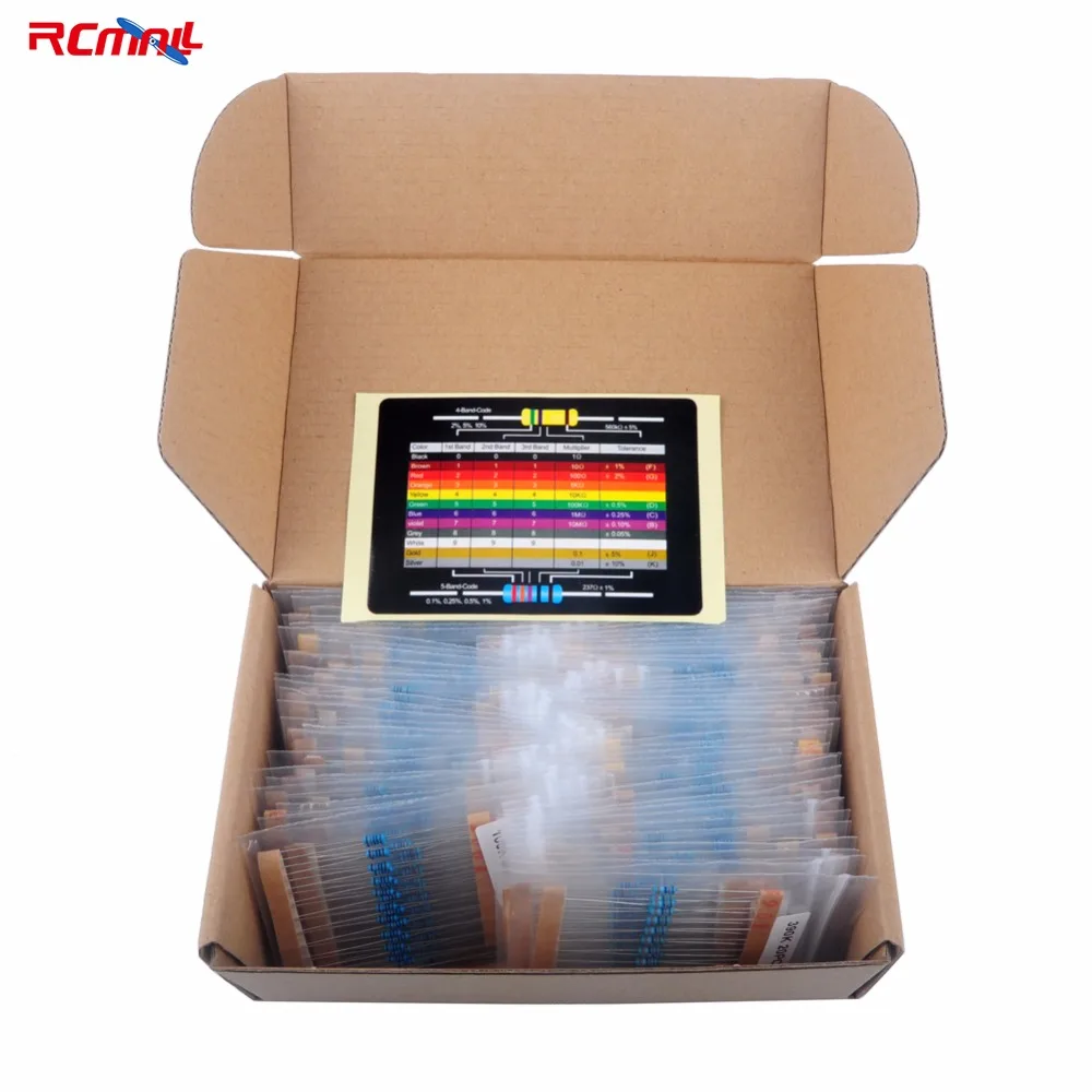 Металлический пленочный резистор RCmall 1/4 Вт 1460 шт. переменный комплект