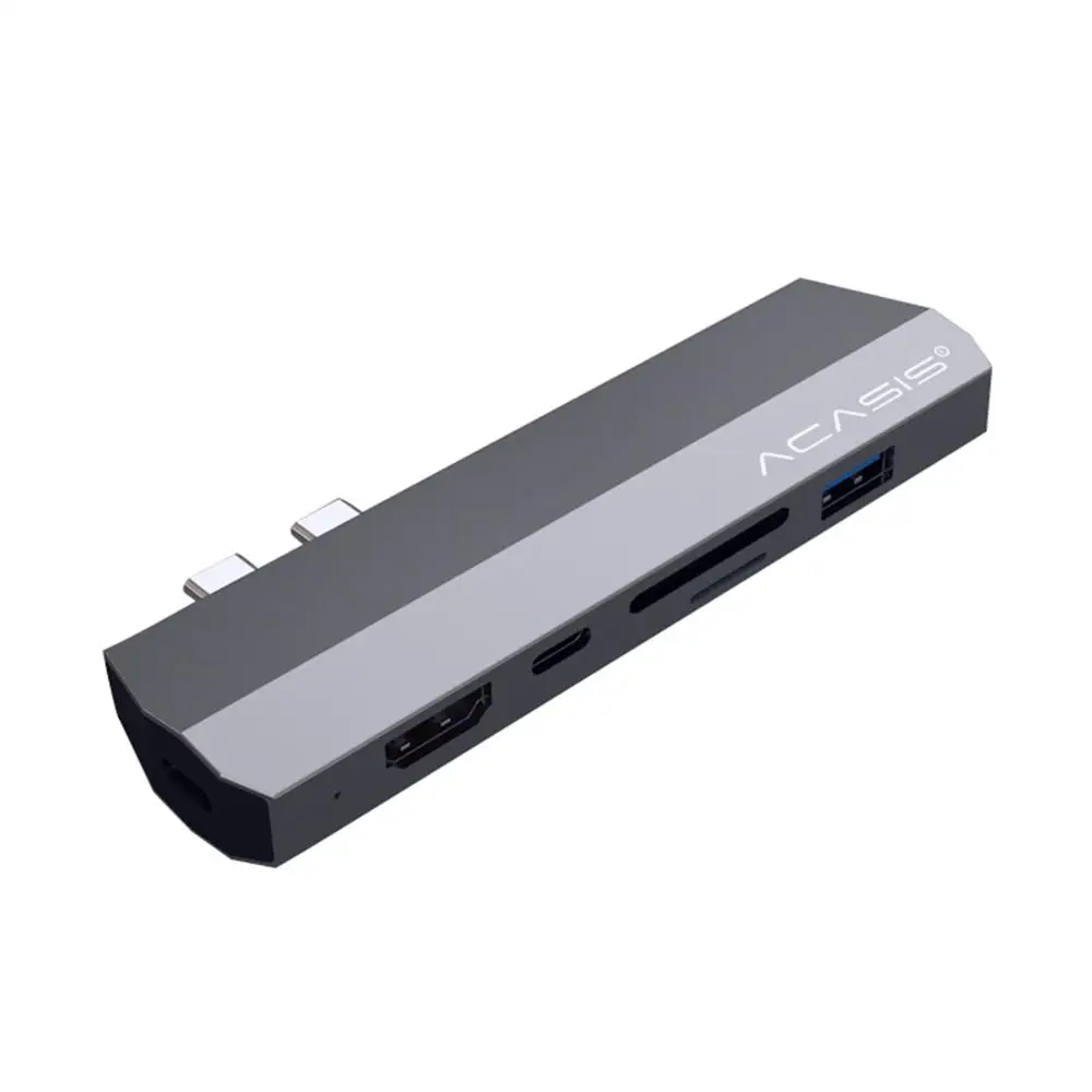 Алюминиевый адаптер 7 в 1 Type C для HDMI Micro TF Card Reader Macbook Pro Samsung Galaxy S9/S8 Huawei P20 USB 3 0