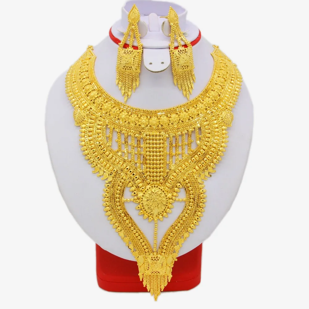 Африканский комплект ювелирных изделий высокого качества золотого цвета/медное