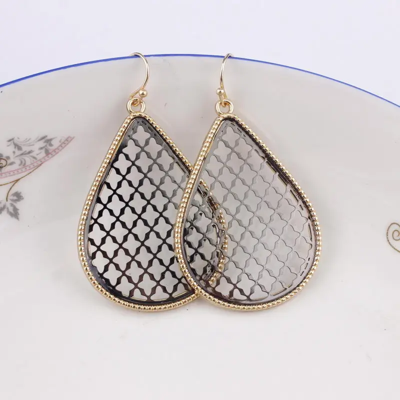 Золотые и новые дизайнерские модные серьги подвески из сплава с вырезами для