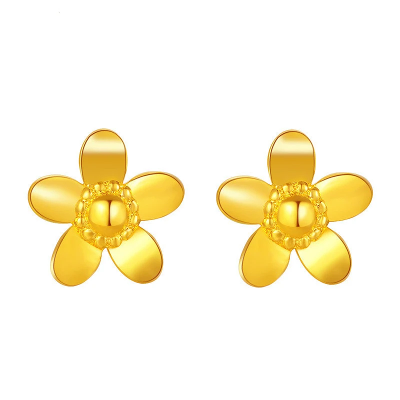 

Pure 999 Yellow Gold Flower Stud Earrings 2.11g