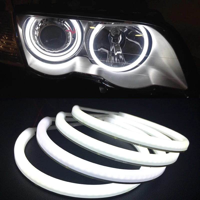 4 шт. 131мм белые кольца хлопковые фары SMD LED ангельские глаза для BMW E36 E38 E39 E46
