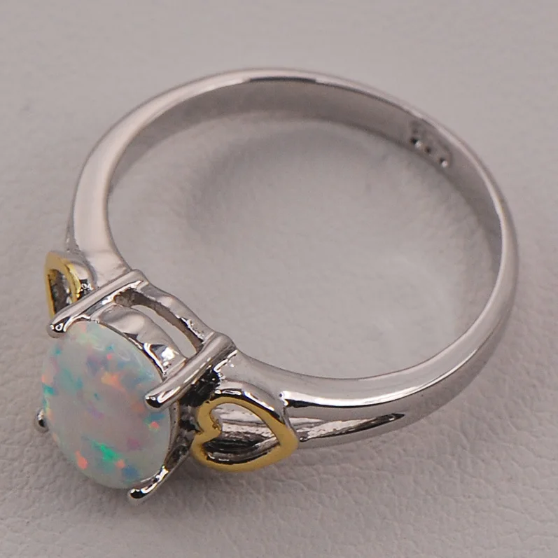Женское кольцо из серебра с белым огненным опалом размеры 6 7 8 9 10 11 F580|ring golden|ring