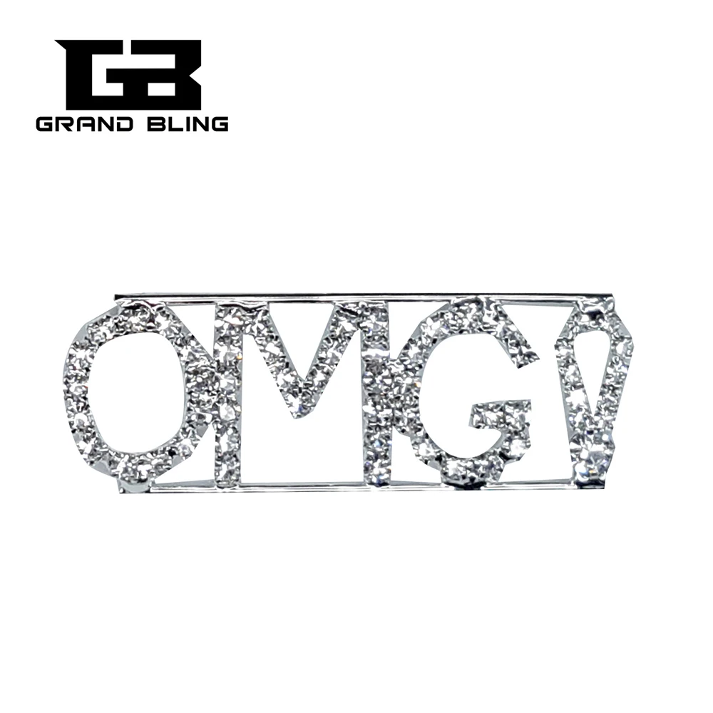 

Crystal Made Funny Saying Lapel Pin "OMG!" Oh My God! Unique Brooch Gift