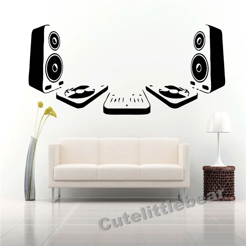 Виниловая наклейка на стену Наклейка для комнаты музыка DJ акустические колонки