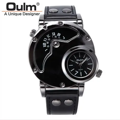 OULM смотреть Человек Повседневные часы лучший бренд класса люкс кожаный ремешок